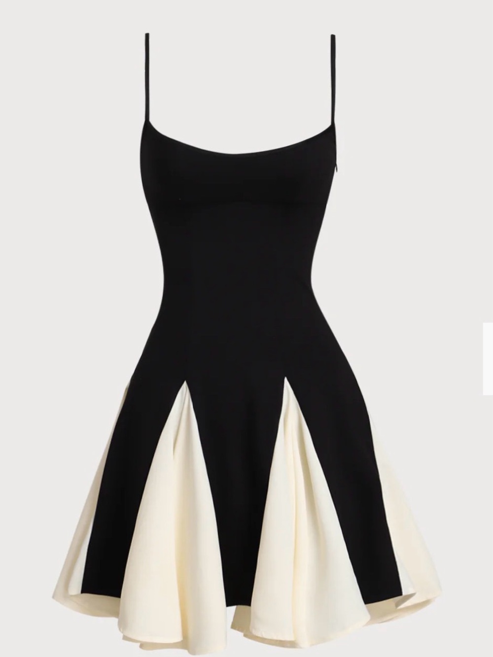 RIHOAS Black Mini Dress with Cream Panels